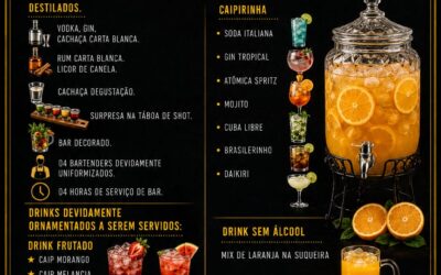 ORÇAMENTO DE SERVIÇO DE DRINKS E COCKTAILS